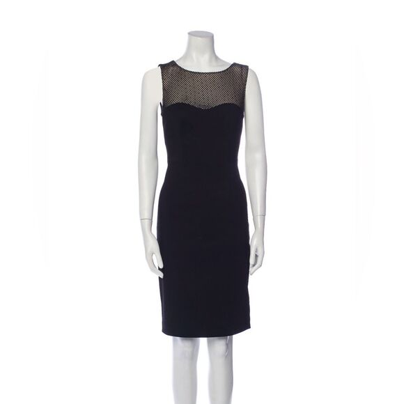 L'Agence For Intermix Embroidered-Mesh Fitted Dress Black Women's Size 2 - Picture 2 of 13